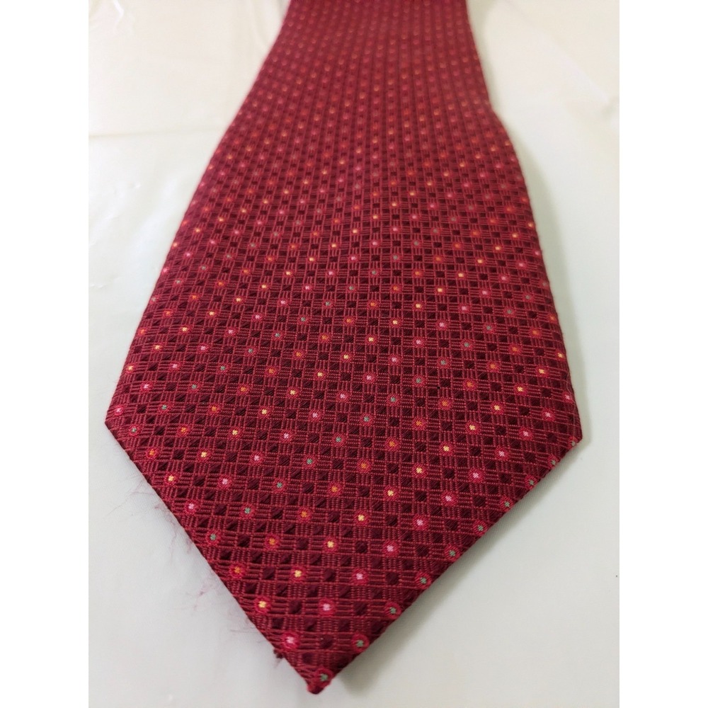 Daniel de Fasson Red Geometric Silk Tie- 60L 4.0W
